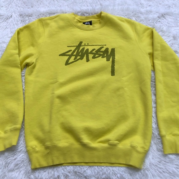 Stussy Yellow Crewneck Sweatshirt - Picture 2 of 11